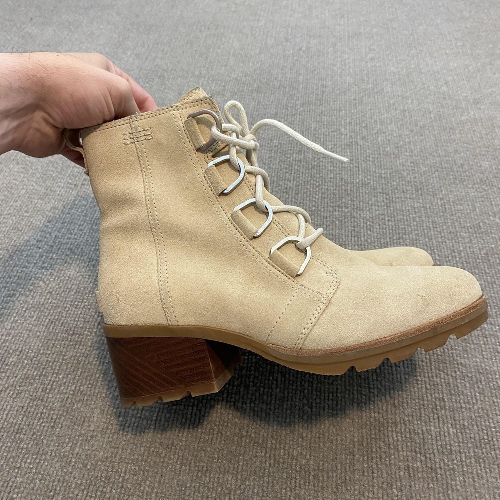 Sorel Boots Womens Size 8 Beige Suede Ankle Lace Up Boho Western NL3386-257
